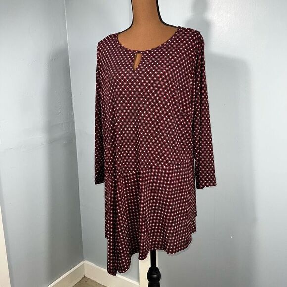 Dana Bachman, Geometric Dot Print Tunic, Asymmetrical Hemline, Women’s 2X - Picture 2 of 12